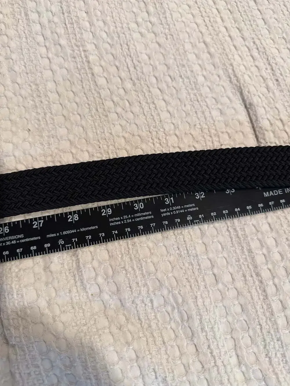 Original Penguin Black Braided Woven Belt Size S 30-32